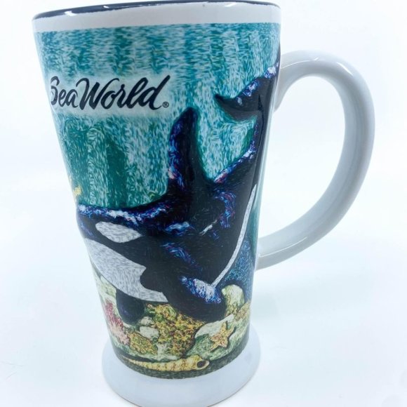 Sea World 3D Orca Coffee Mug Tall Cup Souvenir - Picture 1 of 6